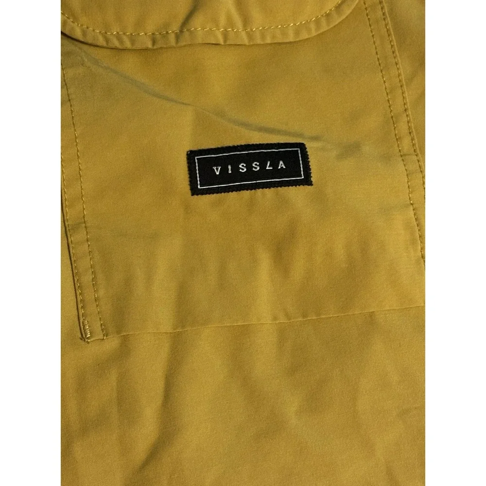 Vissla Board Shorts Men 28‎ Mustard Yellow Solid Swim Trunks Pocket Board Shorts